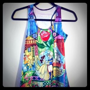 Beauty and the Beast jersey stained glass tank
